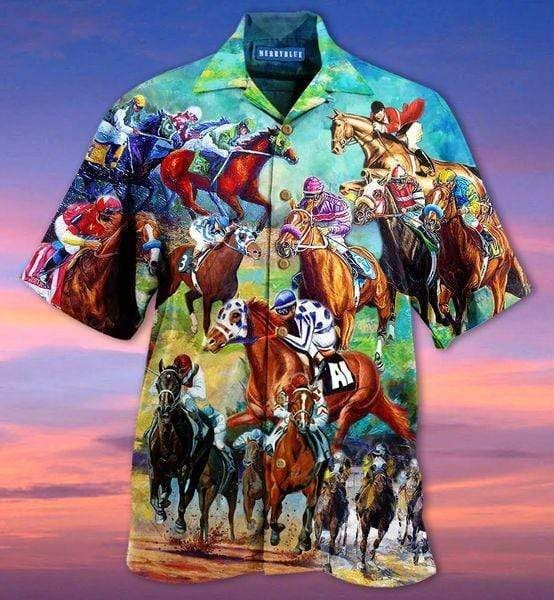 Beach Shirt Check Out This Awesome Amazing Horse Race Unisex Hawaiian Shirts