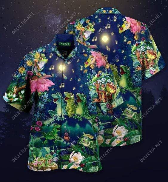 Beach Shirt Hawaiian Shirts Frogs Sing Christmas Songs