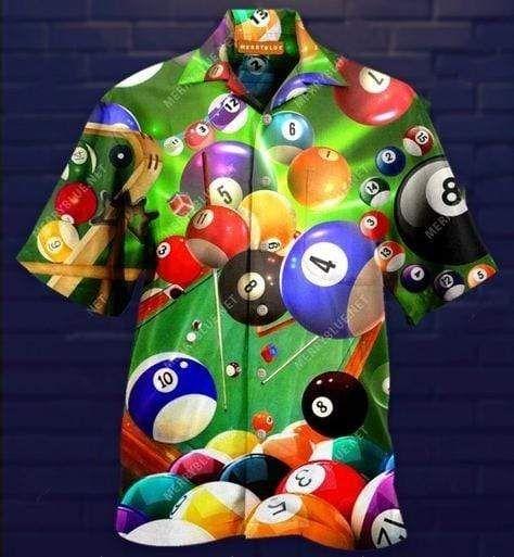 Beach Shirt Hawaiian Shirts Billard Cue Ball