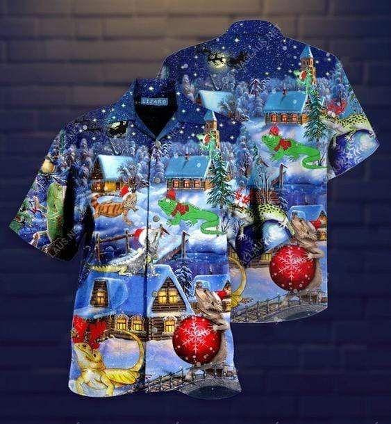 Beach Shirt Get Here Hawaiian Shirts Amazing Christmas Lizard