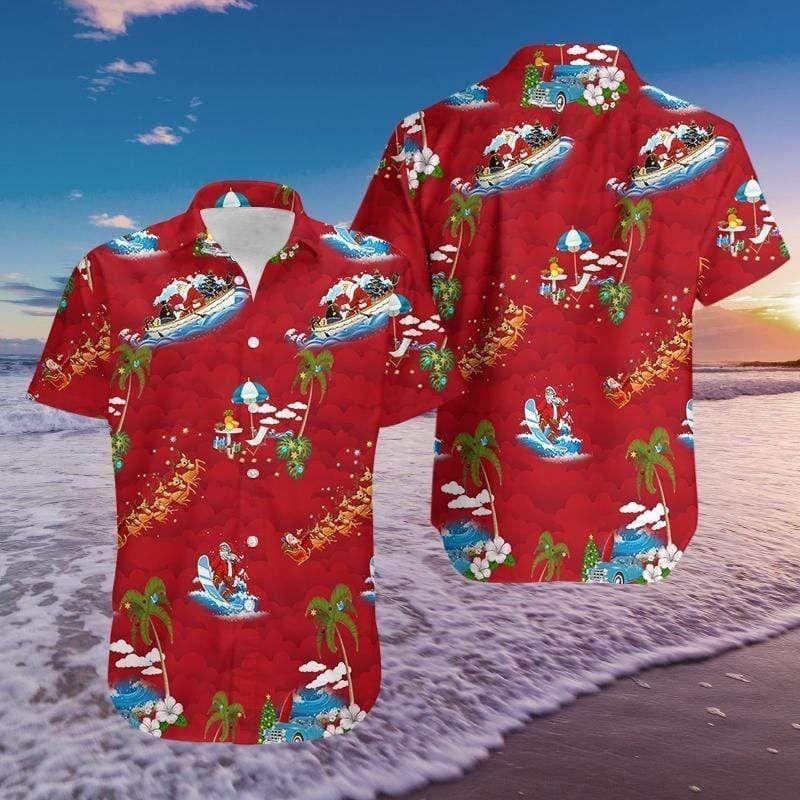 Beach Shirt Order Merry Christmas Santa Claus Red Hawaiian Aloha Shirts