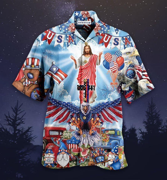 Beach Shirt Cover Your Body With Amazing God Bless American Merry Christmas Hawaiian Aloha Shirts