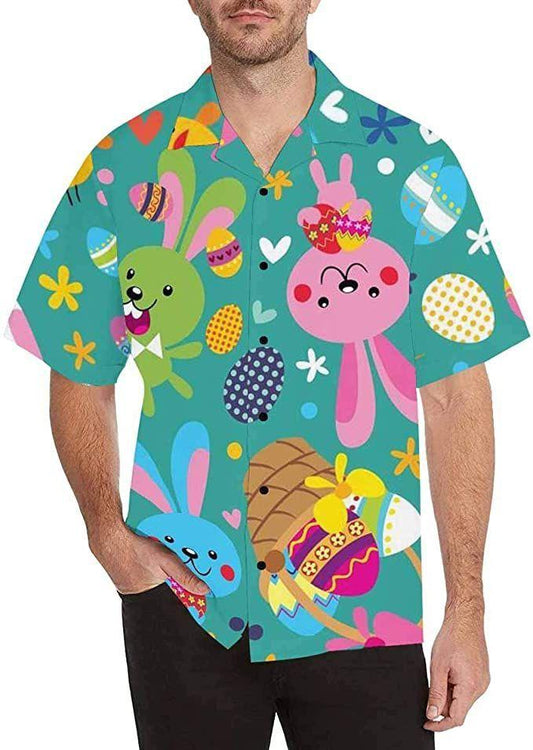 Beach Shirt Discover Cool Happy Easter Funny Bunny Love Eggs Amazing Hawaiian Aloha Shirts 