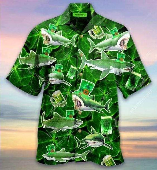 Beach Shirt Cover Your Body With Amazing Hawaiian Aloha Shirts Sharks Enjoy St Patricks Day