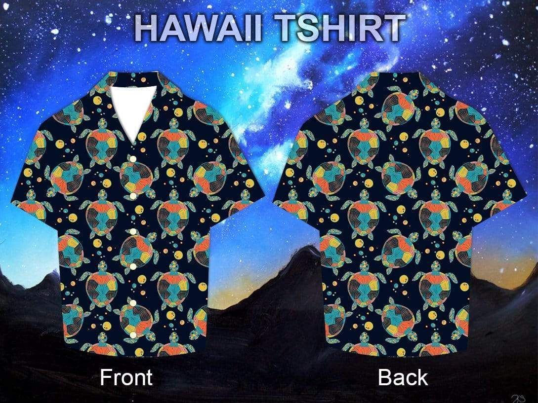 Beach Shirt Check Out This Awesome Colorful Turtle Pattern Hawaiian Aloha Shirts 159V