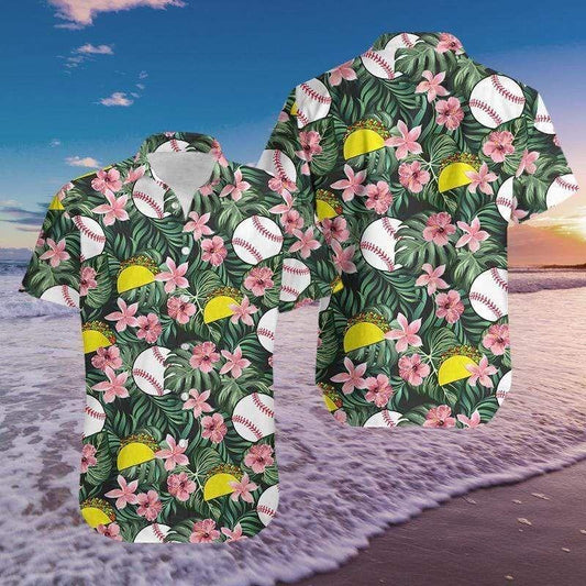 Beach Shirt Get Here Baseball And Tacos Floral Hawaiian Aloha Shirts Fantastic