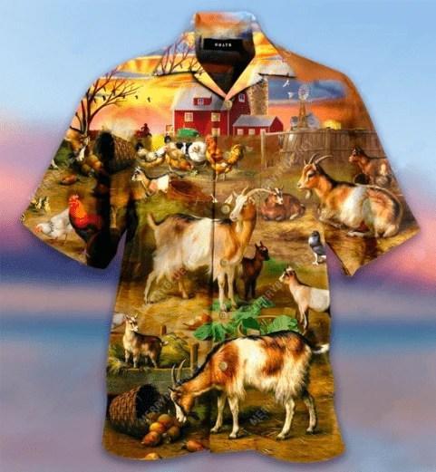 Beach Shirt Discover Cool Goats In Happy Farm Hawaiian Aloha Shirts