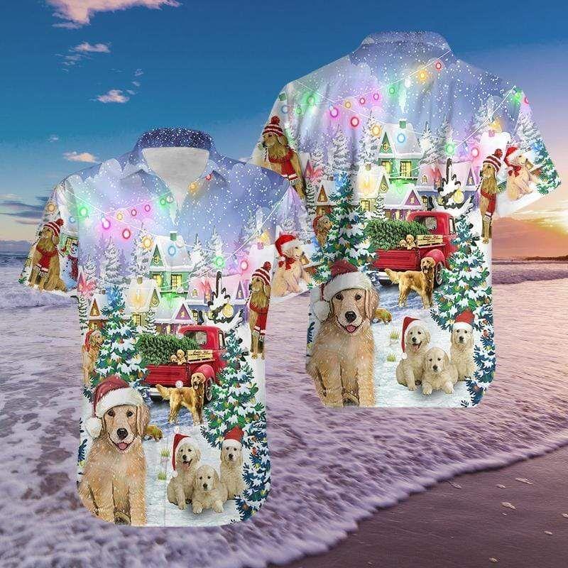 Beach Shirt Find Hawaiian Aloha Shirts Golden Retriever Family On Christmas