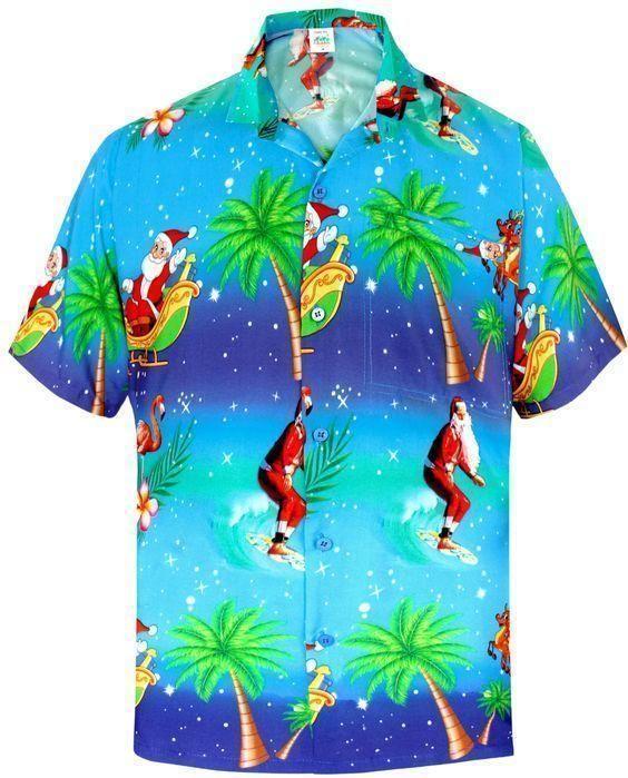 Beach Shirt Buy Santa Claus Coconut Tree Christmas Hawaiian Aloha Shirts