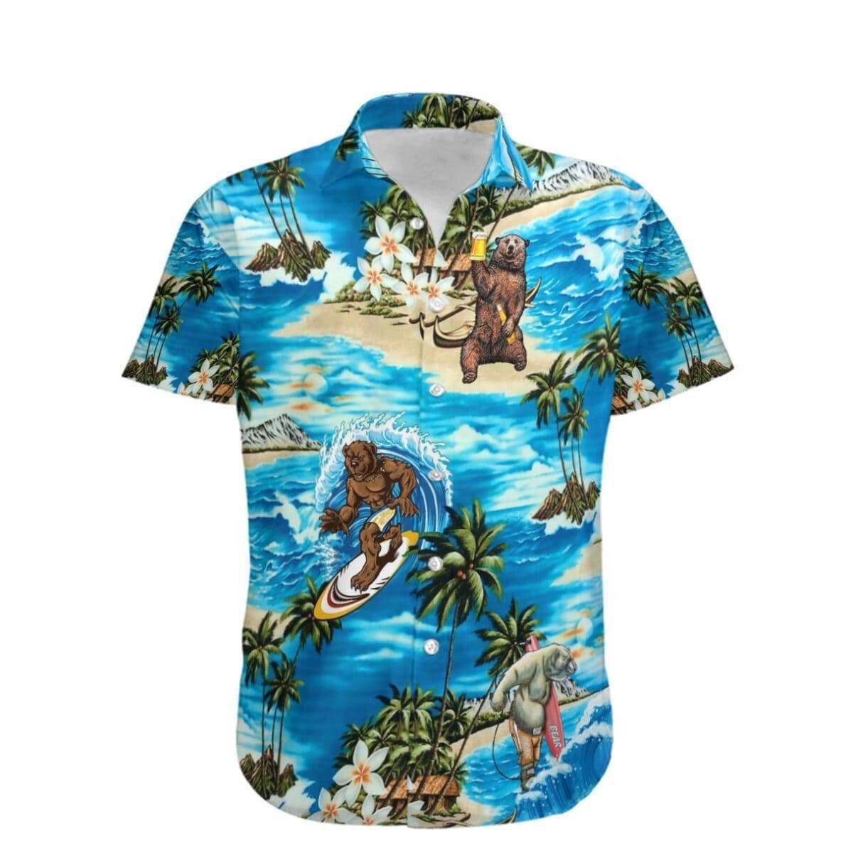 Beach Shirt Find Camping Love Bear Hawaiian Aloha Shirts