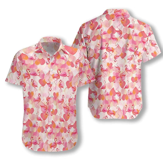 Beach Shirt Shop Pink Flamingo Hawaiian Aloha Shirts