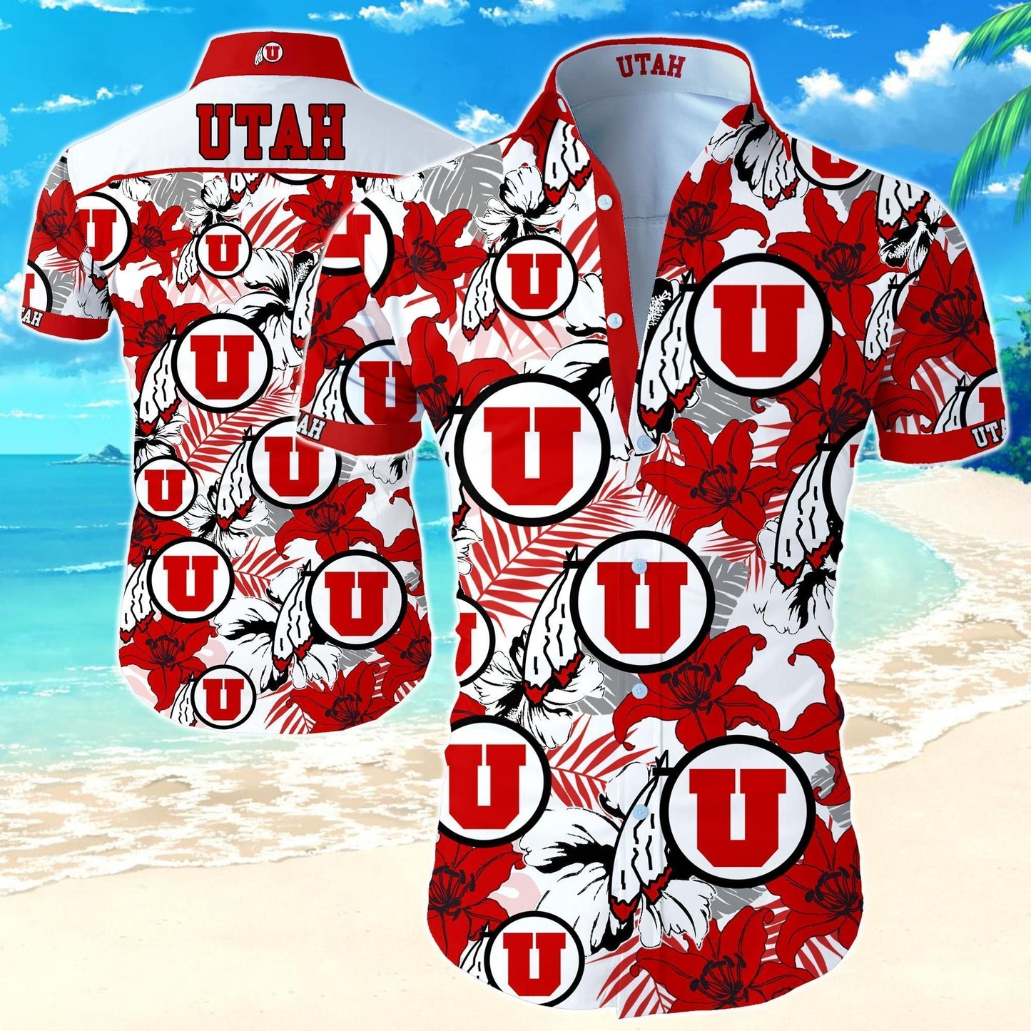 Beach Shirt Utah Utes Football Hawaiian