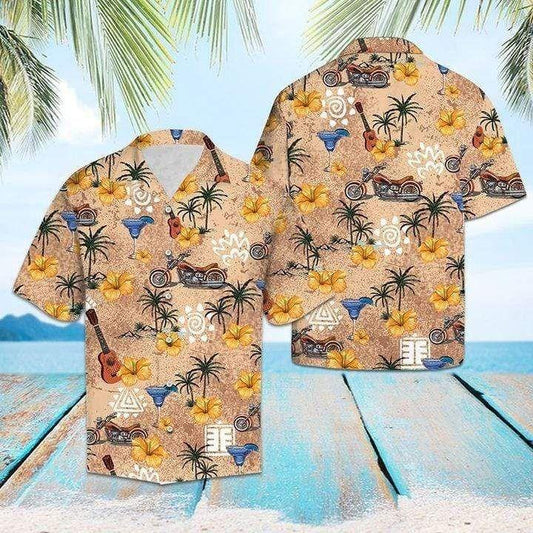 Beach Shirt Classic Vintage Motorcycle Hawaiian Aloha Shirts H