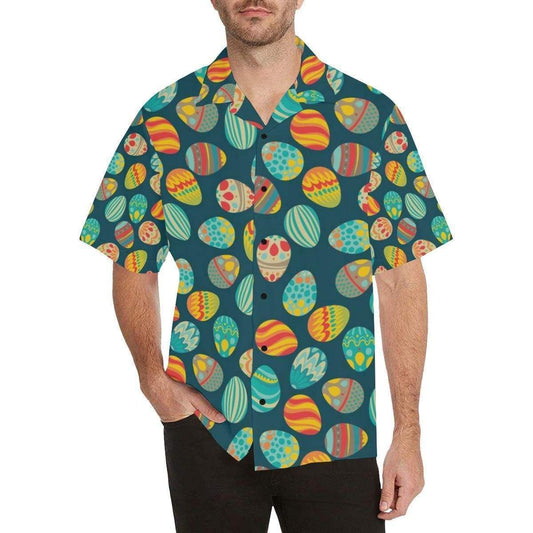 Beach Shirt Happy Easter Colorful Vintage Pattern Hawaiian Aloha Shirts H