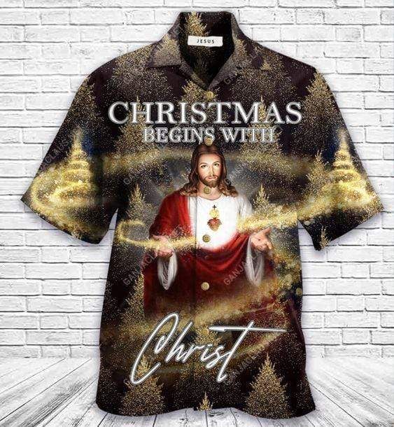 Beach Shirt Discover Cool Hawaiian Aloha Shirts Christmas Begins With Christ