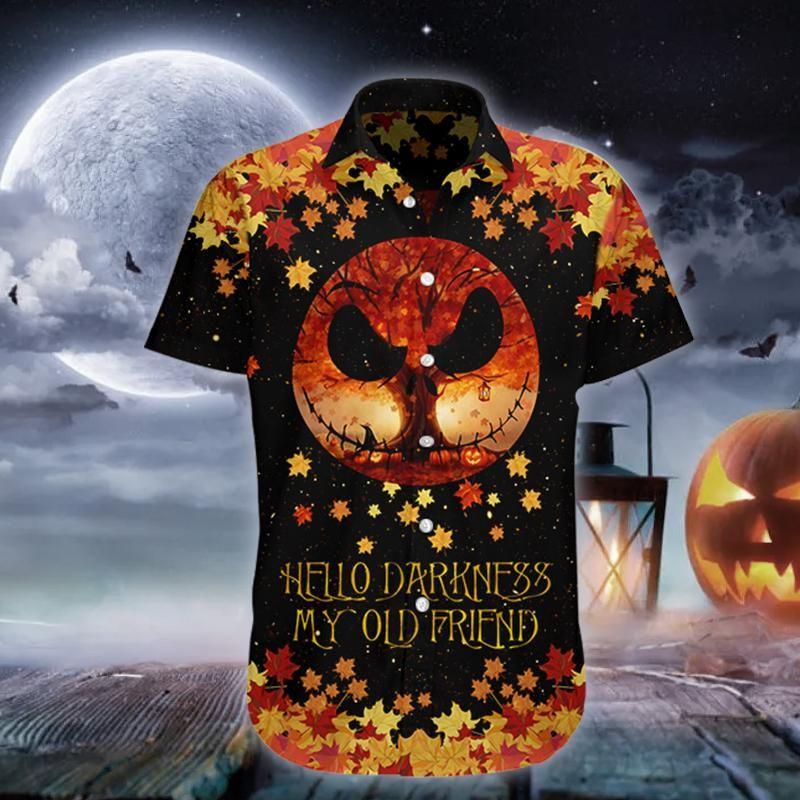 Beach Shirt Hello Darkness My Old Friend Halloween Hawaiian Aloha Shirts 191220L