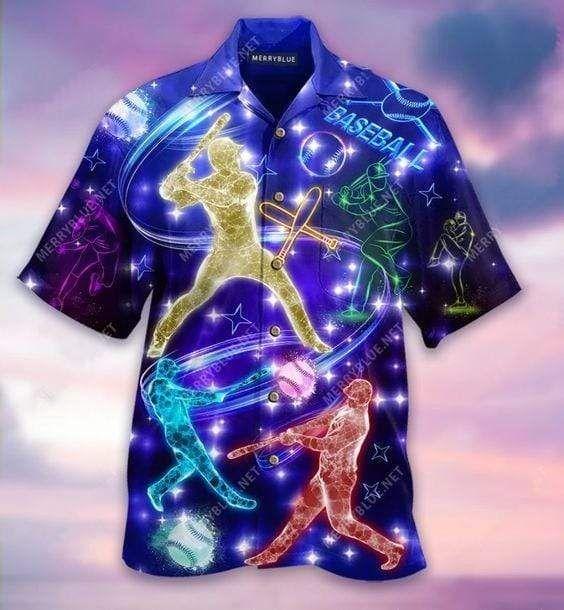 Beach Shirt Hawaiian Aloha Shirts Baseball Neon Light