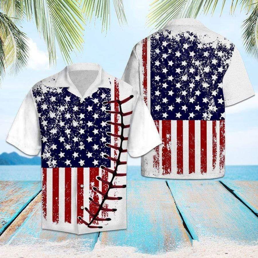 Beach Shirt Get Here Hawaiian Aloha Shirts Baseball Usa Flag