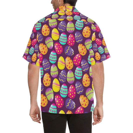 Beach Shirt Happy Easter Colorful Pattern Hawaiian Aloha Shirts H