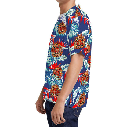 Firefighter Men Hawaiian Shirt, Summer Shirt, Beach Shirts For Firemen In Daily Life