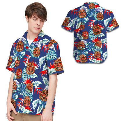 Firefighter Men Hawaiian Shirt, Summer Shirt, Beach Shirts For Firemen In Daily Life