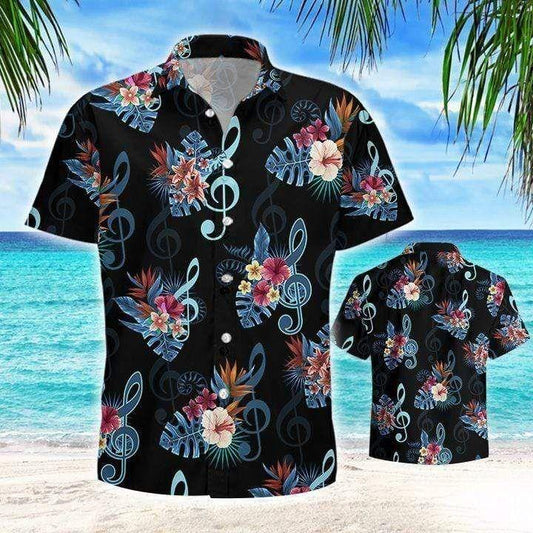 Beach Shirt Music Love Tropical Hawaiian Aloha Shirts