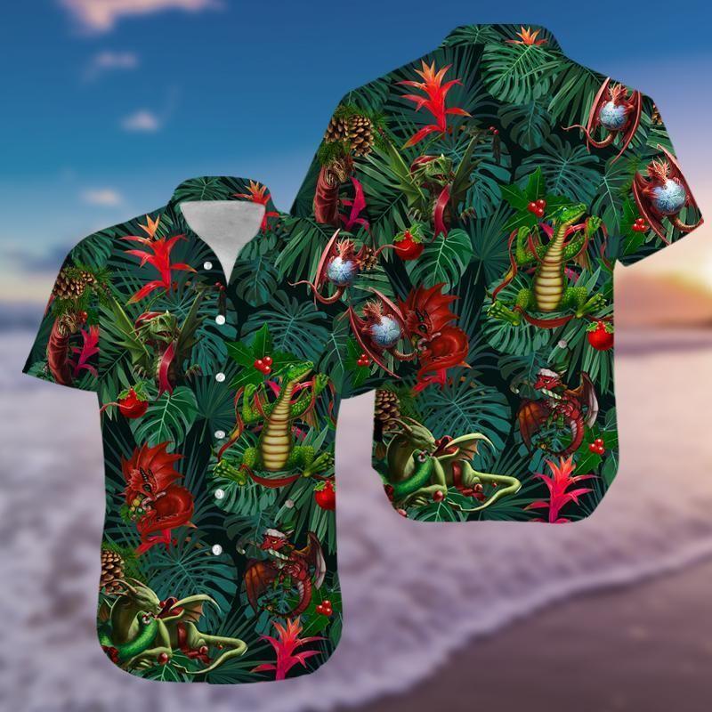 Beach Shirt Get Here Hawaiian Aloha Shirts Christmas Dragon