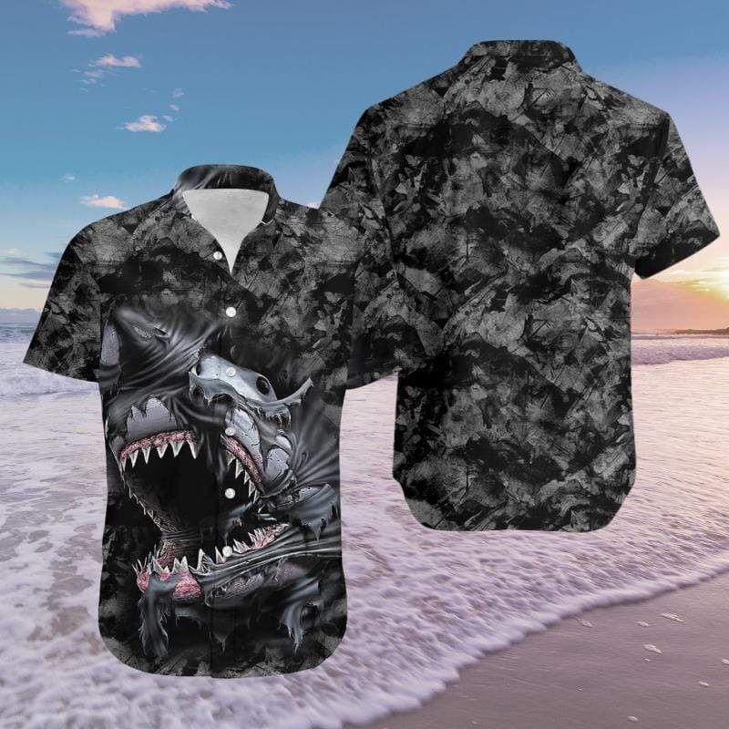 Beach Shirt Shop From 1000 Unique Hawaiian Aloha Shirts Shark Black 2409V