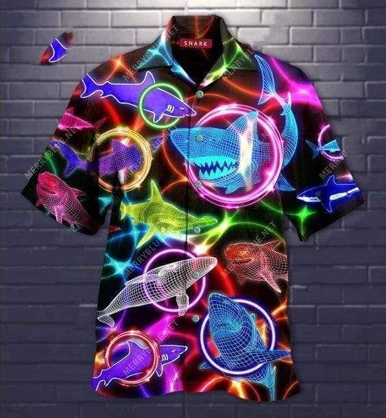 Beach Shirt Shop Hawaiian Aloha Shirts Glowing Shark