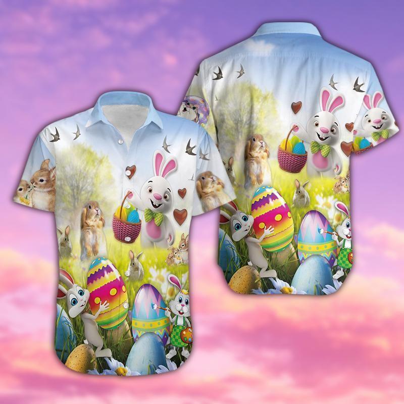 Beach Shirt Find Hawaiian Aloha Shirts Bunny Enjoy Easter Day 1103