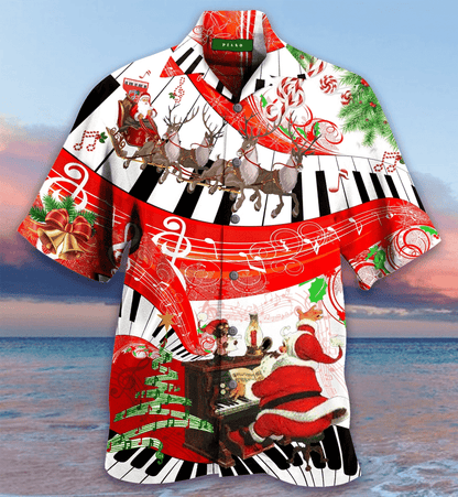 Beach Shirt Hawaiian Aloha Shirts Christmas Piano