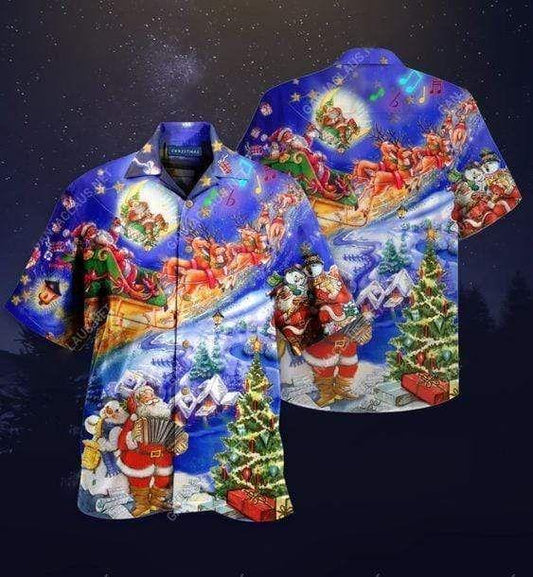 Beach Shirt Buy Hawaiian Aloha Shirts Santa Claus Christmas With Music