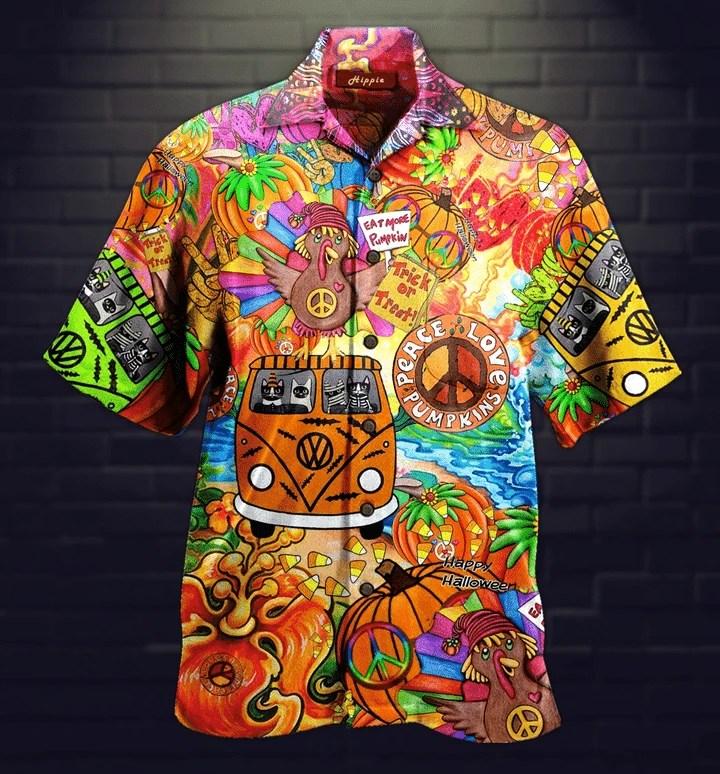 Beach Shirt Check Out This Awesome Hippie Life Amazing Cat Halloween Hawaiian Aloha Shirts 