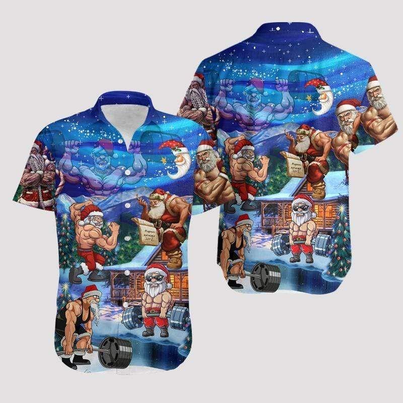 Beach Shirt Find Hawaiian Aloha Shirts Christmas Workout Santa Muscle