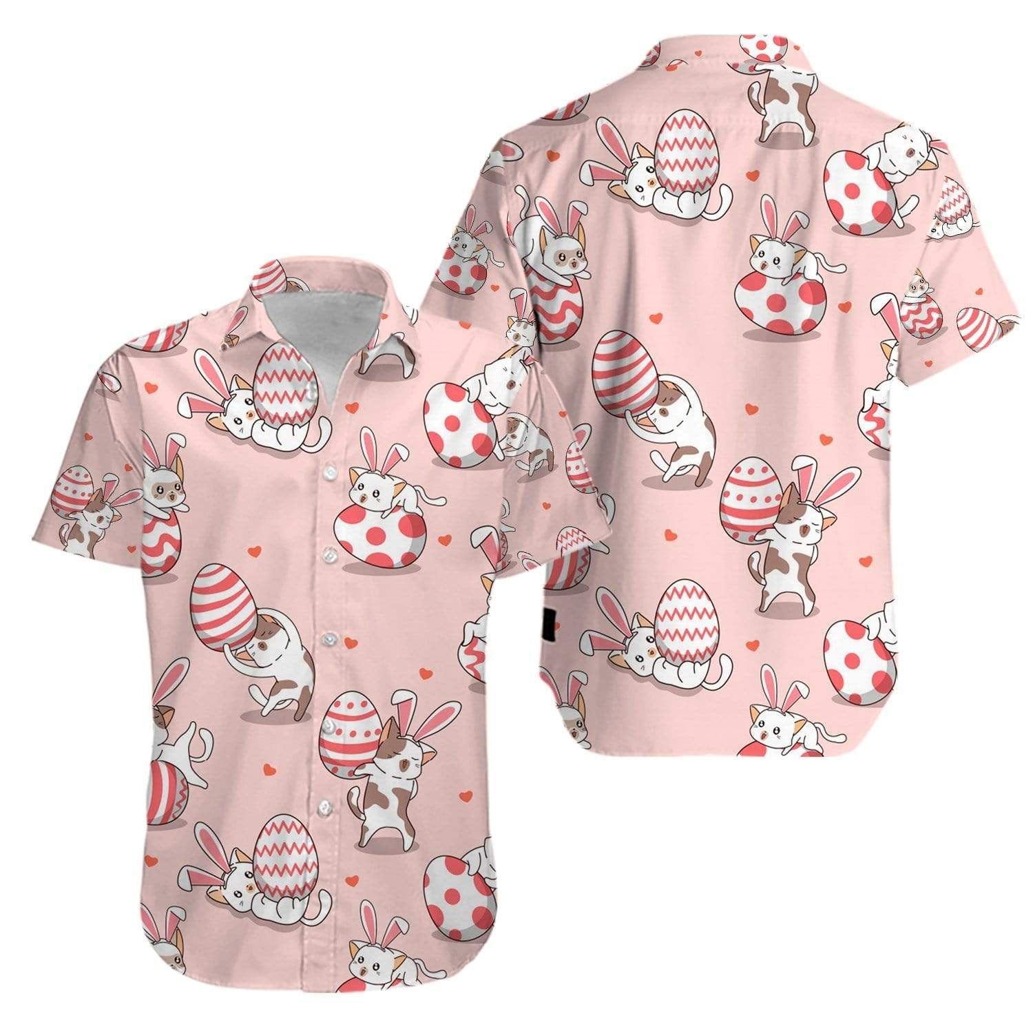 Beach Shirt Cat Lover, Cat Mom Happy Easter Day Bunny Egg So Cute Hawaiian Aloha Shirts V