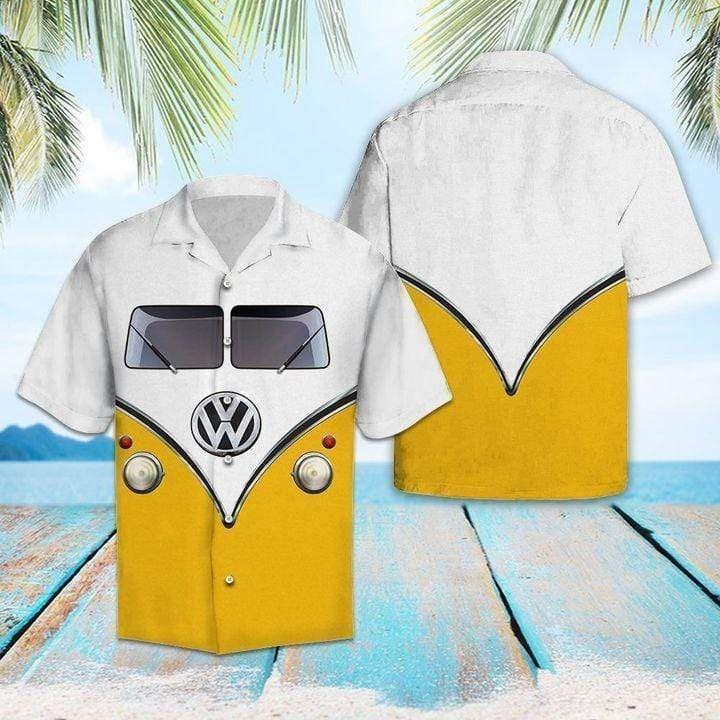 Beach Shirt High Quality Yellow Camping Car Hawaiian Aloha Shirts