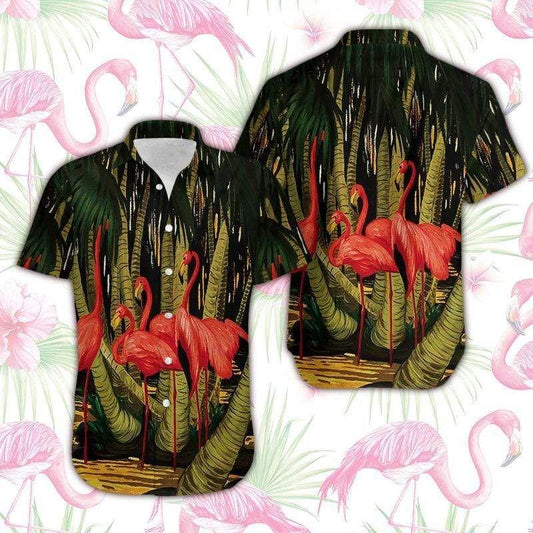 Beach Shirt Get Now Hawaiian Aloha Shirts Beautiful Flamingo Coconut 2501