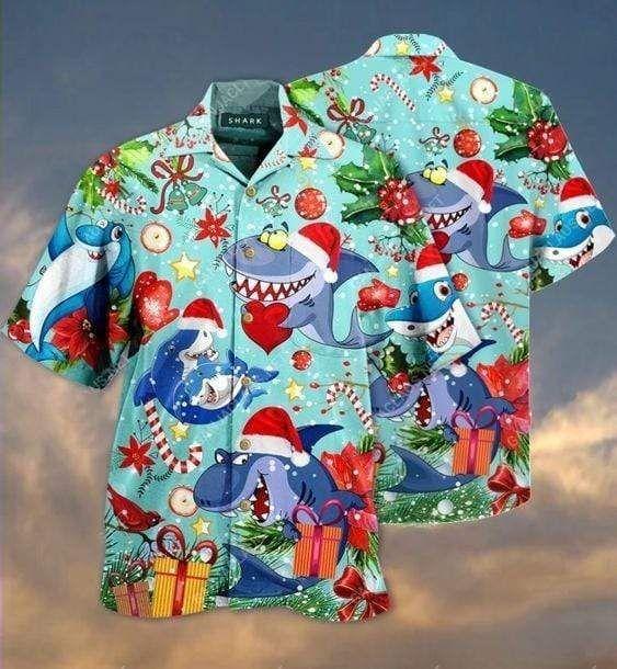 Beach Shirt Discoer Cool Hawaiian Aloha Shirts Sharks And Christmass Gifts