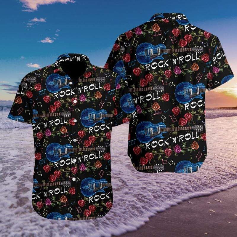 Beach Shirt Get Now Hawaiian Aloha Shirts Music Guitar Rock N Roll