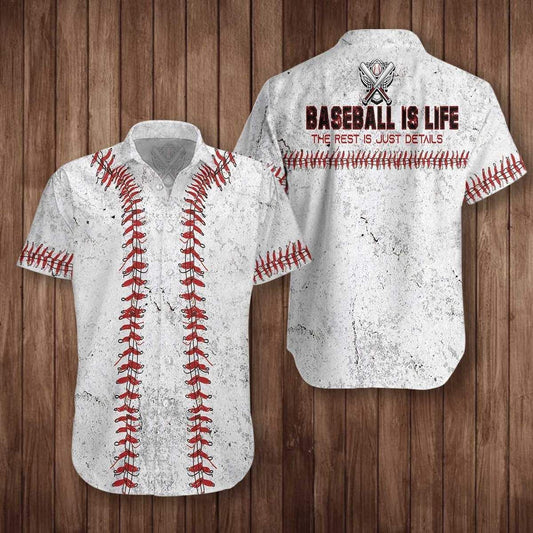 Beach Shirt Shop Baseball Is Life The Rest Is Just Details Hawaiian Aloha Shirt L