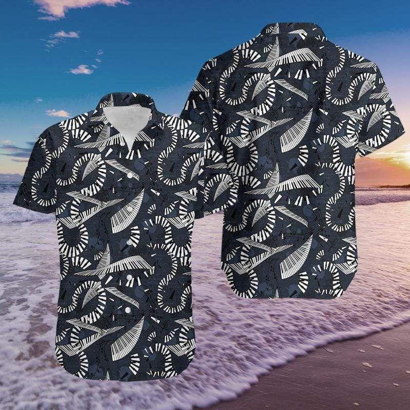 Beach Shirt Shop Hawaiian Aloha Shirts Music Piano Keyboard