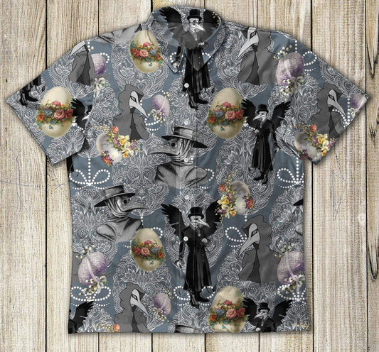 Beach Shirt Happy Easter Plague Doctor Vintage Hawaiian Aloha Shirts 