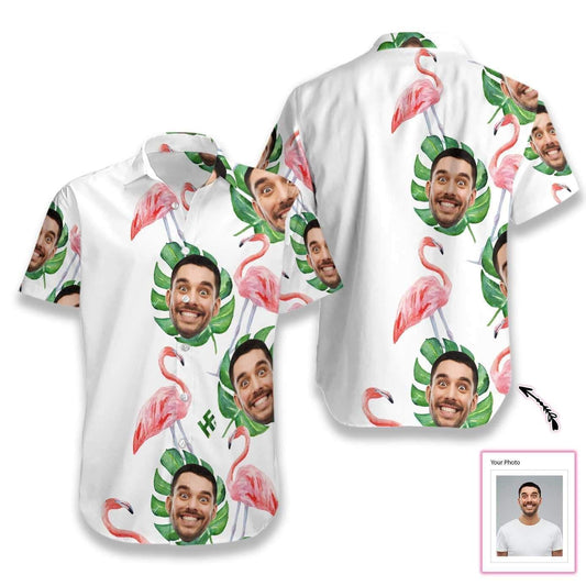 Beach Shirt Coer Your Body With Amazing Personalized Hawaiian Aloha Shirts Funny Custom Face Flamingo L