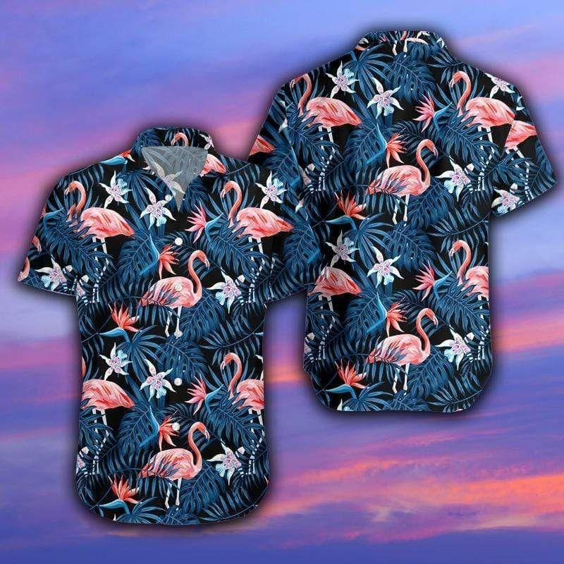 Beach Shirt Flamingo Tropical Aloha Hawaiian Shirts