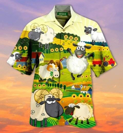 Beach Shirt Buy Funny Sheeps In Happy Farm Hawaiian Aloha Shirts