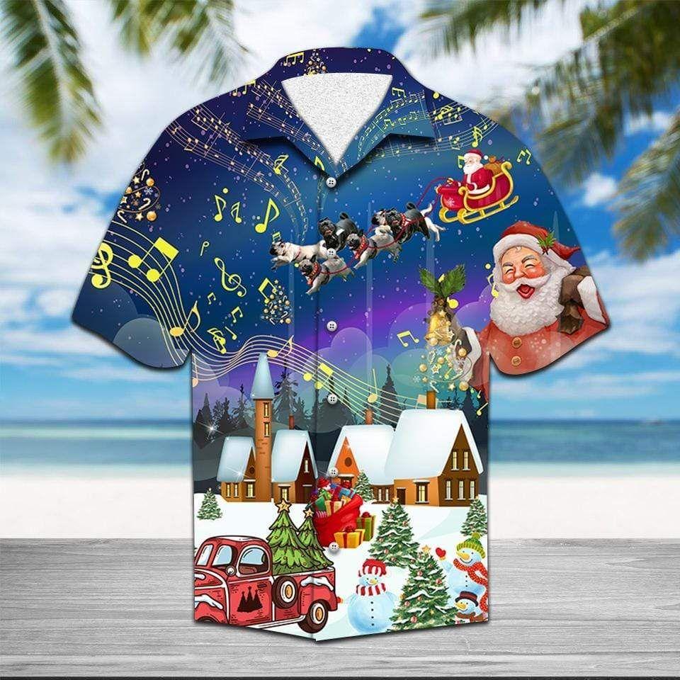 Beach Shirt Get Here Hawaiian Aloha Shirts Pugs Sleigh Christmas