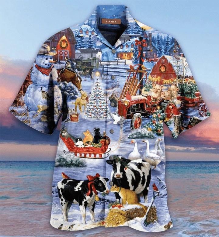 Beach Shirt Find Beatuful Farm On Christmas Days Unisex Hawaiian Aloha Shirts