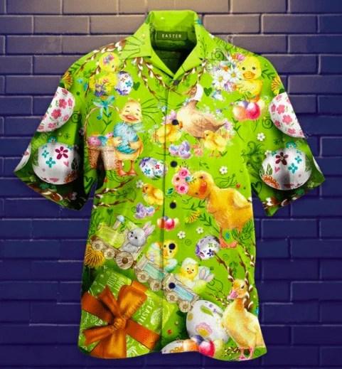 Beach Shirt High Quality Duck So Cute Happy Easter Green Hawaiian Aloha Shirts