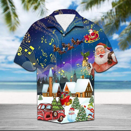 Beach Shirt Get Here Hawaiian Aloha Shirts Dachshunds Sleigh Christmas