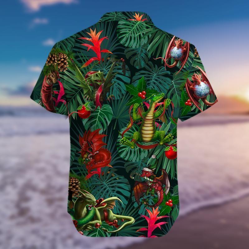 Beach Shirt Hawaiian Aloha Shirts Christmas Dragon